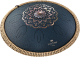 MEINL Sonic Energy Octave Steel Tongue Drum, Marineblau, graviertes Blumendesign, D Amara, 9 Töne, 16