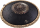 MEINL Sonic Energy Octave Steel Tongue Drum, Schwarz, graviertes Blumendesign, D Kurd, 9 Töne, 16