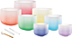 MEINL Sonic Energy Crystal Singing Bowl Chakra-Set, color-frosted, Ton C4, D4, E4, G4, A4, H4 (440 Hz)