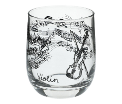 Glas mit musikalischen Motiven