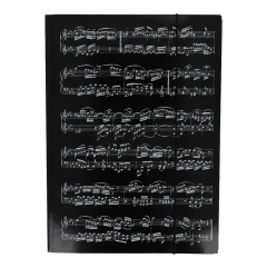 Schwarze Sammelmappe mit Notenzeilen