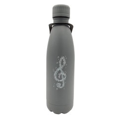 Thermosflasche mit Violinschlüssel - grau