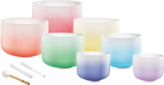 MEINL Sonic Energy Crystal Singing Bowl Chakra-Set, color-frosted, Ton C4, D4, E4, G4, A4, H4 (440 Hz)
