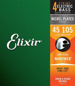 Elixir Nickel Wound Nanoweb Saiten E-Bass diverse Stärken