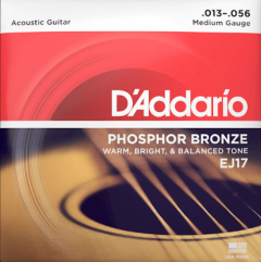 D'addario EJ 17 Phosphor Bronze, Medium, 13-56