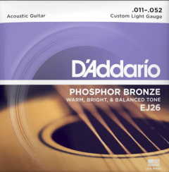 D'addario EJ 26 Phosphor Bronze, Custom Light, 11-52