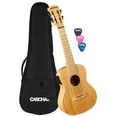 Cascha Sopran Ukulele Bamboo Natur mit Tonabnehmersystem