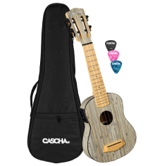 Cascha Ukulele Bamboo Graphit mit Tonabnehmersystem