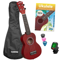 Cascha Sopran Ukulele Linde Rot Set