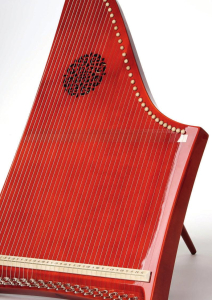 Veeh-Harfe Solo glänzend "Kirsche" mit Rosette und Fuss Modell 41140