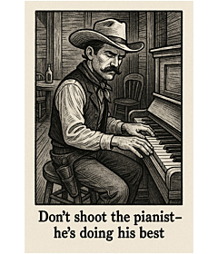 Aufkleber "Don't shoot the pianist" DIN A7