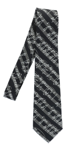 Krawatte mit Notenlinien diagonal verschiedene Farben