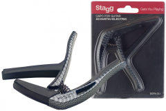 Stagg Gebogener Trigger-Kapodaster für Akustik+ Elektrik-Gitarre Carbon