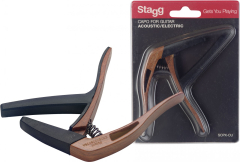 Stagg Gebogener Trigger-Kapodaster für Akustik+ Elektrik-Gitarre dunkel