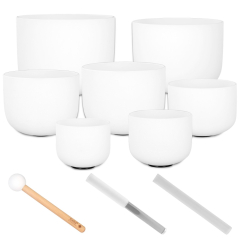 Sela Crystal Singing Bowl Set Frosted 440 Hz