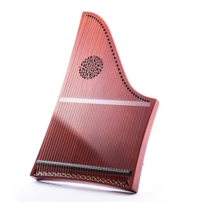 Veeh Harfe® Solo 41140 glänzend "Kirsche" mit Rosette und Fuss