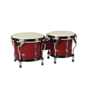 Hayman Bongo Hartholz, 7"+8,5" Naturfelle schwarze Hardware verschiedene Farben