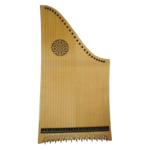 Veeh Harfe® Standard 21220 glänzend "Kristall" mit Rosette Mosaikring und Fuss
