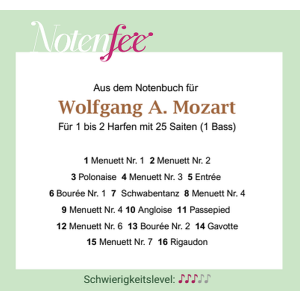 Notenfee Mappe Notenbuch für W.A.Mozart