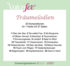 Notenfee Mappe Tr&auml;umelodien f&uuml;r Soloharfe